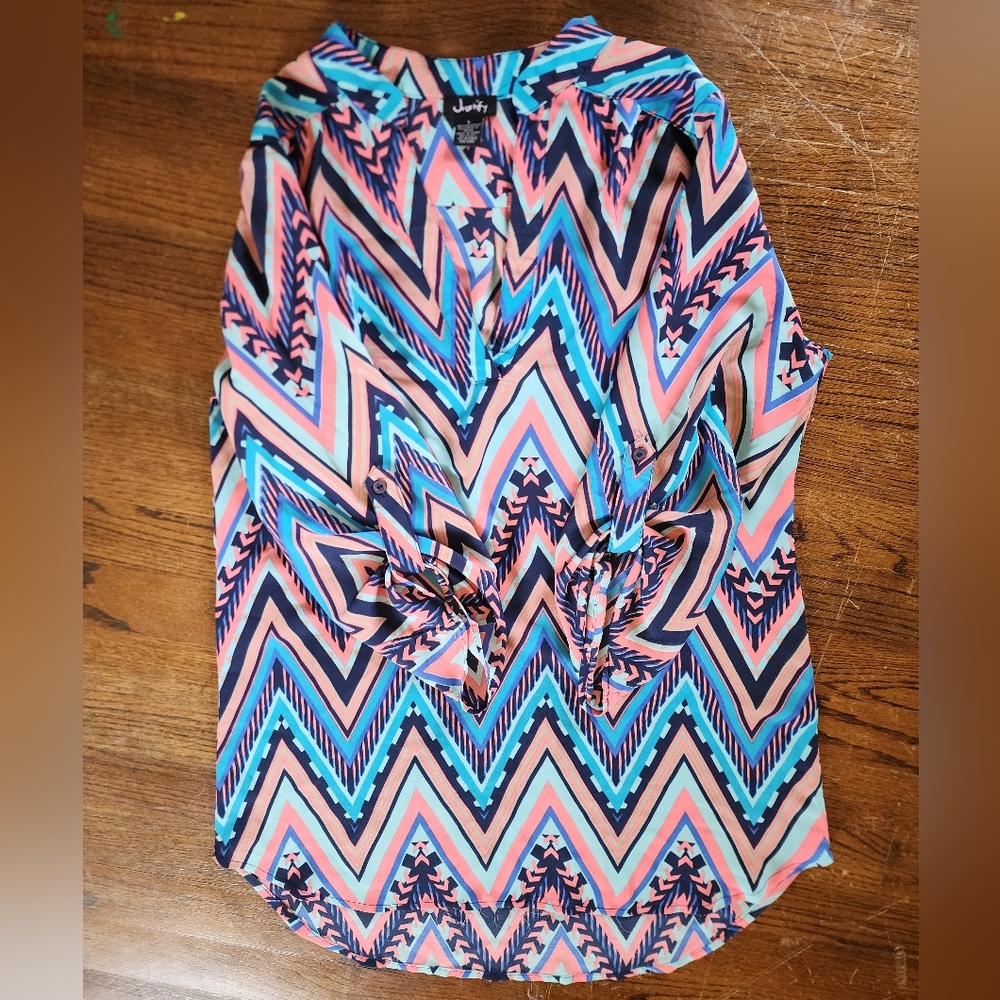 Multicolor herringbone blouse
